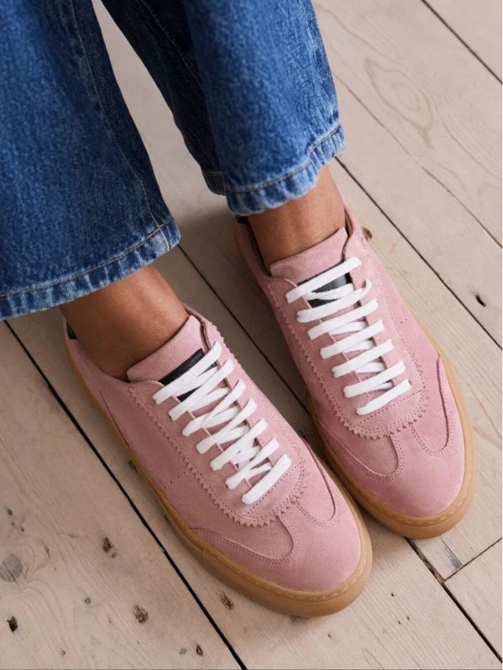 Mint Velvet Pink Suede Casual Sneakers UK 8